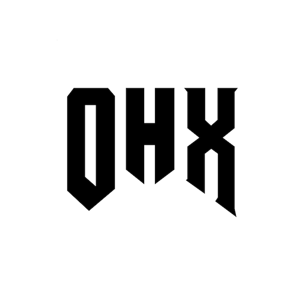 Diseño de logotipo de letra OHX para la compañía tecnológica OHX diseño de logotipo combinación de colores blanco y negro OHX logotipo OHX vector OHX diseño del icono OHX alfabeto OHX tipografía diseño del logotipo