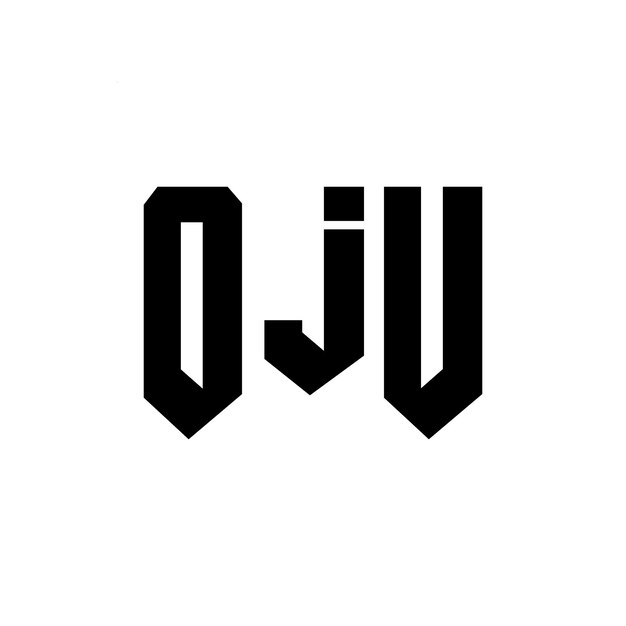 Diseño de logotipo de letra OJU para una empresa de tecnología Diseño del logotipo OJU combinación de colores blanco y negro OJU logotipo Vector OJU diseño OJU icono OJU alfabeto OJU tipografía diseño del logotipo