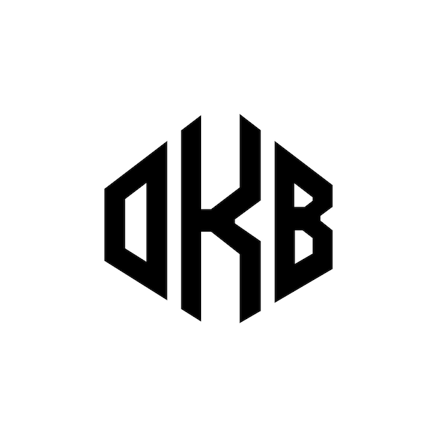 Diseño de logotipo de letra OKB con forma de polígono OKB poligono y forma de cubo diseño de logotipo OKB hexágono plantilla de logotipo vectorial colores blanco y negro OKB monograma logotipo de negocios y bienes raíces