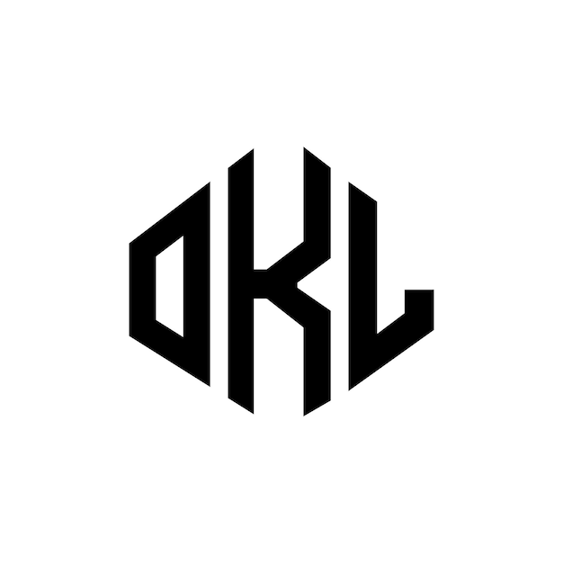 Diseño de logotipo de letra OKL con forma de polígono OKL diseño de logotipo en forma de póligono y cubo OKL hexágono modelo de logotipo vectorial colores blanco y negro OKL monograma de negocios y logotipo inmobiliario
