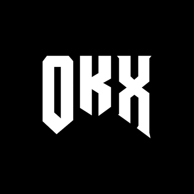 Diseño de logotipo de letra OKX para la compañía tecnológica OKX diseño de logotipo combinación de colores blanco y negro OKX logotipo OKX vector OKX diseño OKX icono OKX alfabeto OKX tipografía diseño de logotip