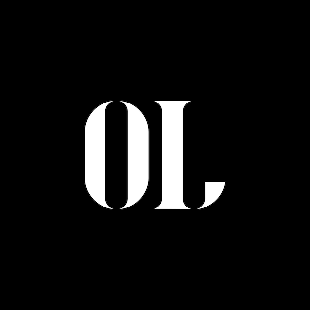El diseño del logotipo de la letra OL La letra inicial OL Monograma en mayúsculas Logotipo de color blanco Logotipo OL O L Diseño OL O L