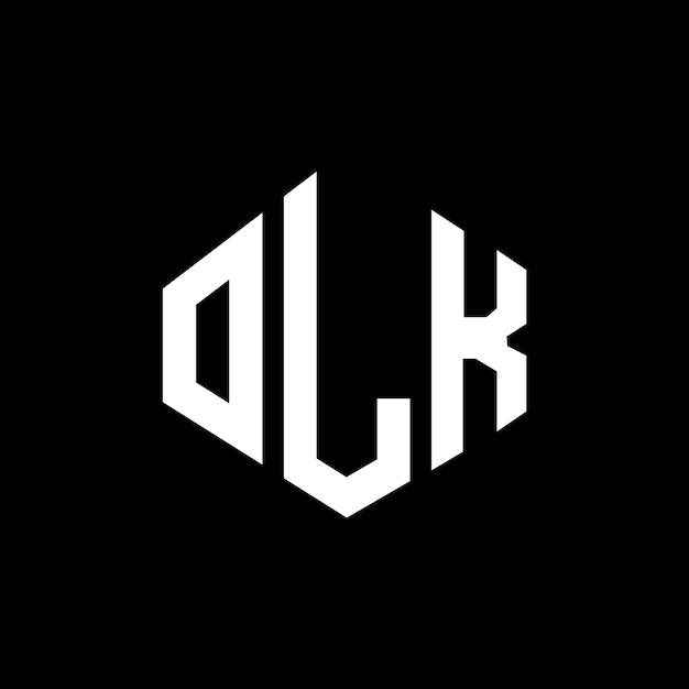 Diseño del logotipo de la letra OLK con forma de polígono OLK diseño del logotipo en forma de póligono y cubo OLK hexágono modelo de logotipo vectorial colores blanco y negro OLK monograma logotipo de negocios y bienes raíces
