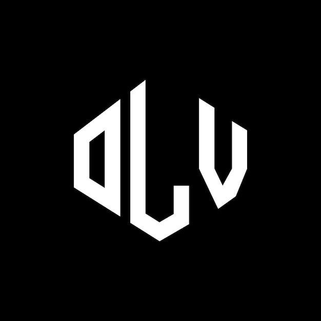 Diseño del logotipo de la letra OLV con forma de polígono OLV diseño del logotipo en forma de póligono y cubo OLV hexágono modelo de logotipo vectorial colores blanco y negro OLV monograma de negocios y logotipo inmobiliario