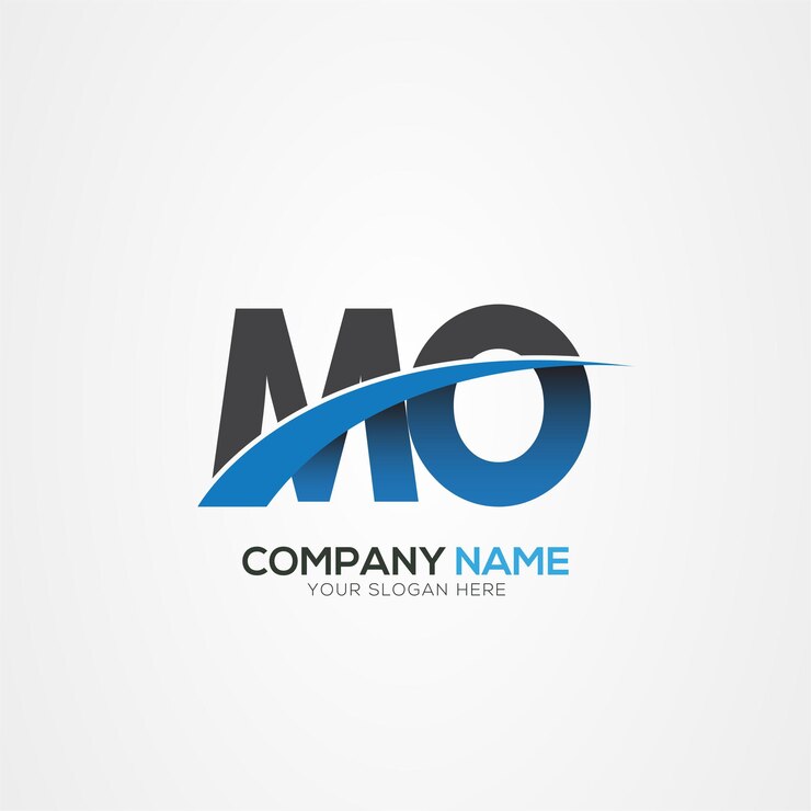 Vector diseño del logotipo de la letra om mo con un corte creativo diseño creativo del logotipo