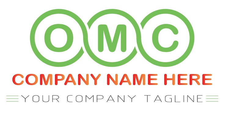 Vector diseño de logotipo de letra omc