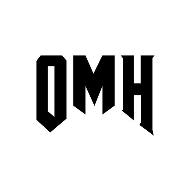 Diseño de logotipo de letra OMH para una empresa de tecnología Diseño del logotipo OMH combinación de colores blanco y negro Logotipo OMH vector OMH diseño Icono OMH alfabeto OMH tipografía Diseño del Logotipo