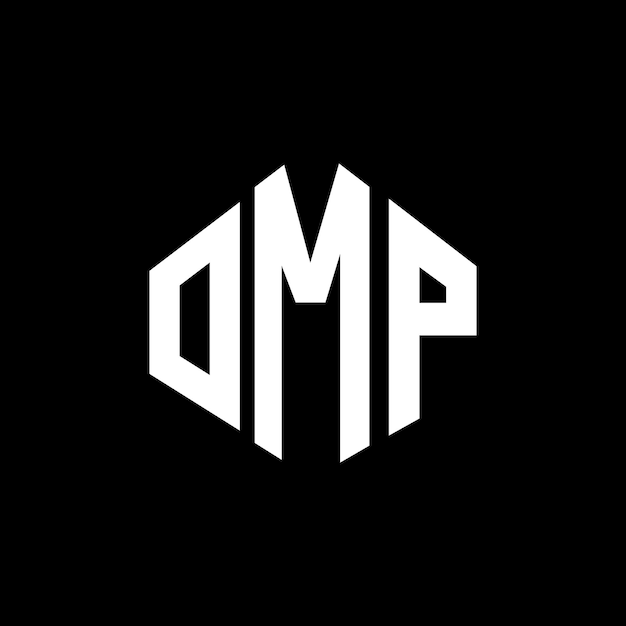 Diseño del logotipo de la letra OMP con forma de polígono OMP diseño del logotipo en forma de póligono y cubo OMP hexágono modelo de logotipo vectorial colores blanco y negro OMP monograma logotipo de negocios e inmobiliario