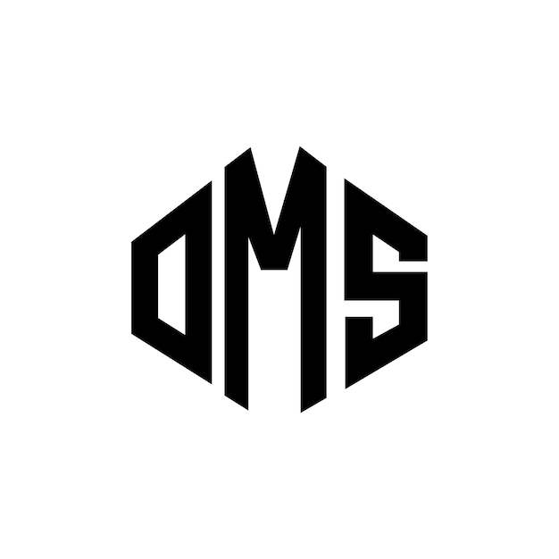 Diseño de logotipo de letra OMS con forma de polígono OMS diseño de logotipo en forma de polígono y cubo OMS hexágono plantilla de logotipo vectorial colores blanco y negro OMS monograma logotipo de negocios y bienes raíces