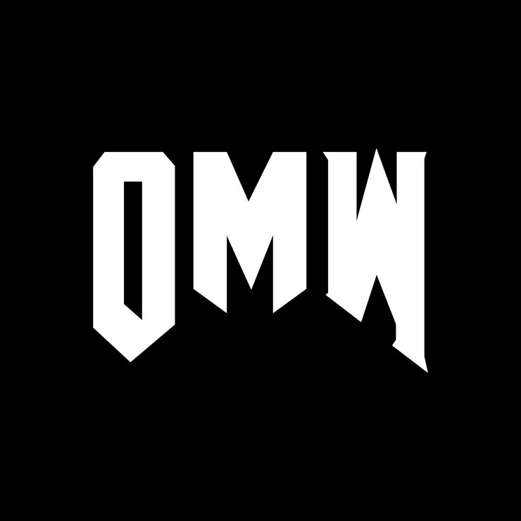 Vector diseño de logotipo de letra omw para la compañía de tecnología omw diseño de logotipo combinación de colores blanco y negro omw logotipo omw vector omw diseño omw icono omw alfabeto omw tipografía diseño de logotip