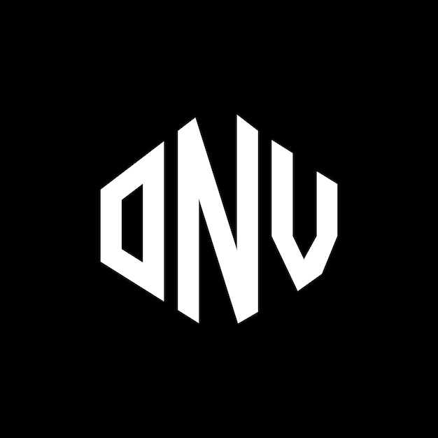 Diseño del logotipo de la letra ONV con forma de polígono ONV diseño del logotipo en forma de póligono y cubo ONV hexágono modelo de logotipo vectorial colores blanco y negro ONV monograma de negocios y logotipo inmobiliario