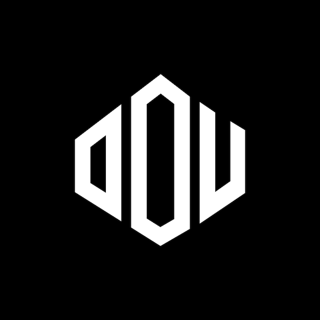 Diseño de logotipo de letra OOU con forma de polígono OOU diseño de logotipo en forma de póligono y cubo OOU hexágono patrón de logotipo vectorial colores blanco y negro OOU monograma de negocios y logotipo inmobiliario