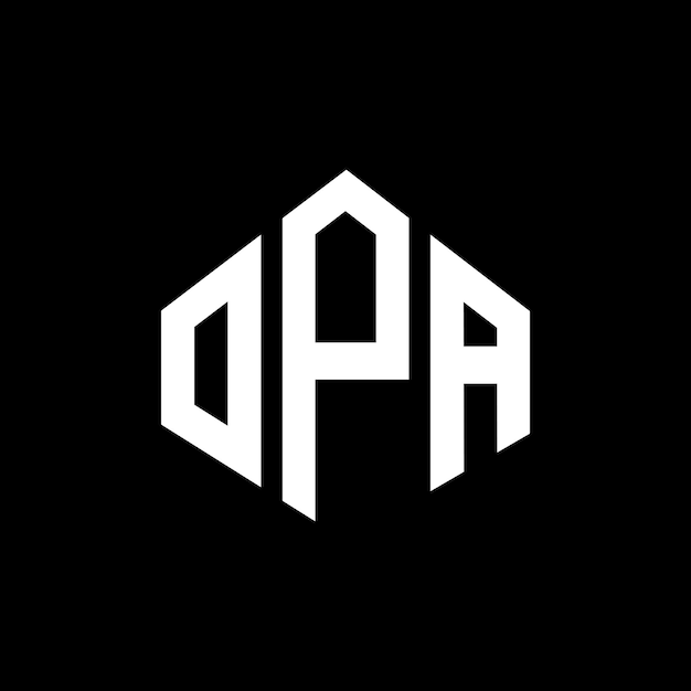 Diseño de logotipo de letra OPA con forma de polígono OPA diseño de logotipo en forma de póligono y cubo OPA hexágono modelo de logotipo vectorial colores blanco y negro OPA monograma negocio y logotipo de bienes raíces