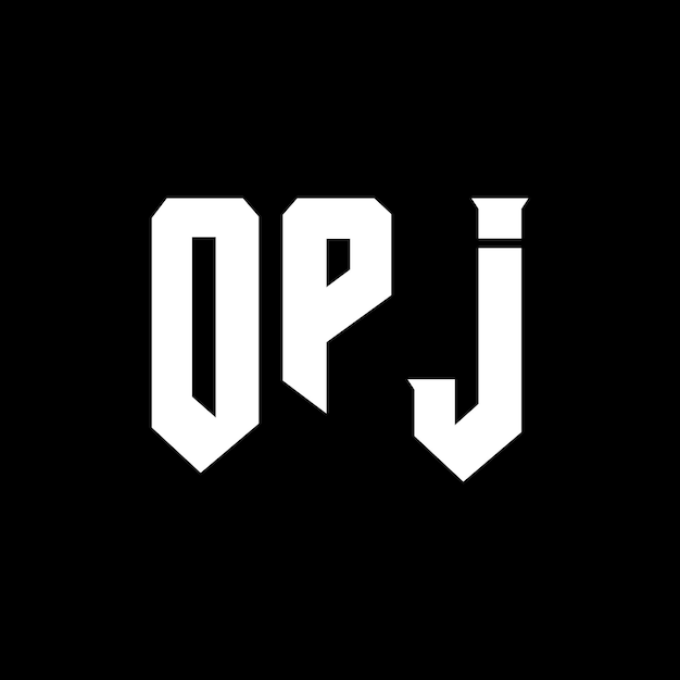 Diseño de logotipo de letra OPJ para una empresa de tecnología Diseño del logotipo OPJ Combinación de colores blanco y negro Logotipo OPJ Vector Diseño OPJ Icono OPJ Alfabeto OPJ Tipografía Diseño del Logotipo