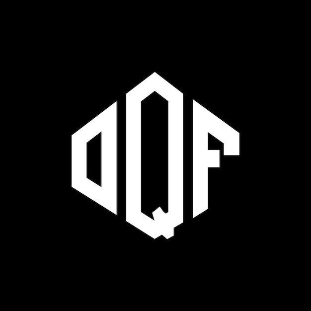 Vector diseño de logotipo de letra oqf con forma de polígono oqf poligono y forma de cubo diseño de logotipo oqf hexágono patrón de logotipo vectorial colores blanco y negro oqf monograma logotipo de negocios e inmobiliario