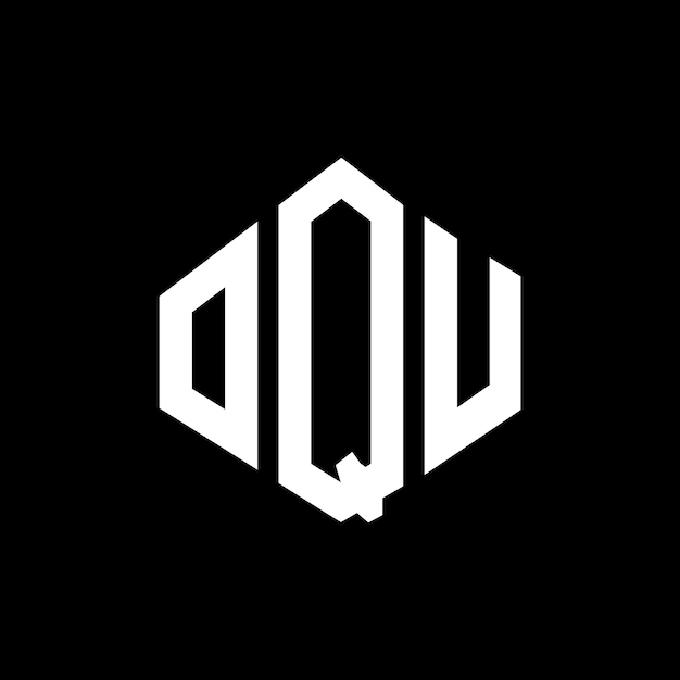Diseño del logotipo de la letra OQU con forma de polígono OQU polígono y forma de cubo diseño del logotipo OQU hexágono plantilla del logotipo vectorial colores blanco y negro OQU monograma logotipo de negocios e inmobiliario