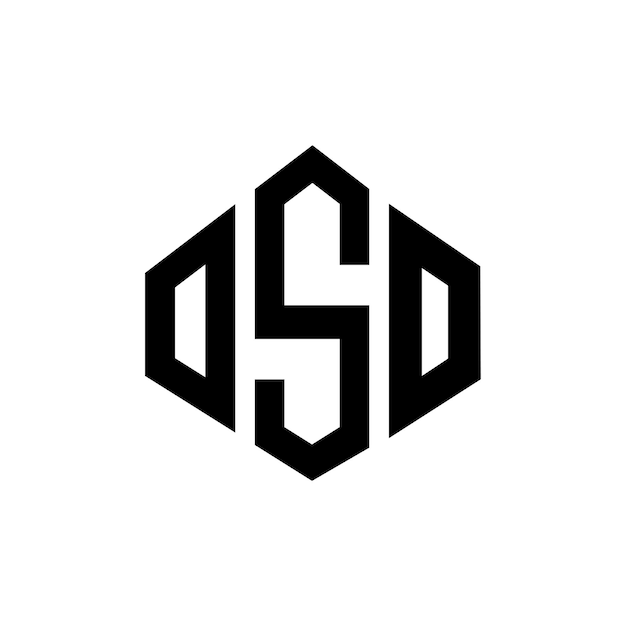 Diseño del logotipo de la letra OSO con forma de polígono OSO diseño del logotipo en forma de póligono y cubo OSO hexágono modelo de logotipo vectorial colores blanco y negro OSO monograma negocio y logotipo de bienes raíces