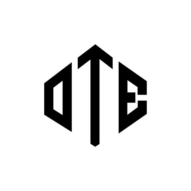 Diseño de logotipo de letra OTE con forma de polígono OTE poligono y forma de cubo diseño de logotipo OTE hexágono patrón de logotipo vectorial colores blanco y negro OTE monograma logotipo de negocios e inmobiliario
