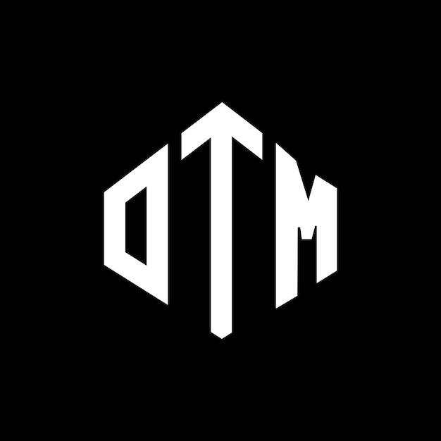 Diseño de logotipo de letra de OTM con forma de polígono OTM diseño de logotipo en forma de póligono y cubo OTM hexágono modelo de logotipo vectorial colores blanco y negro OTM monograma negocio y logotipo de bienes raíces