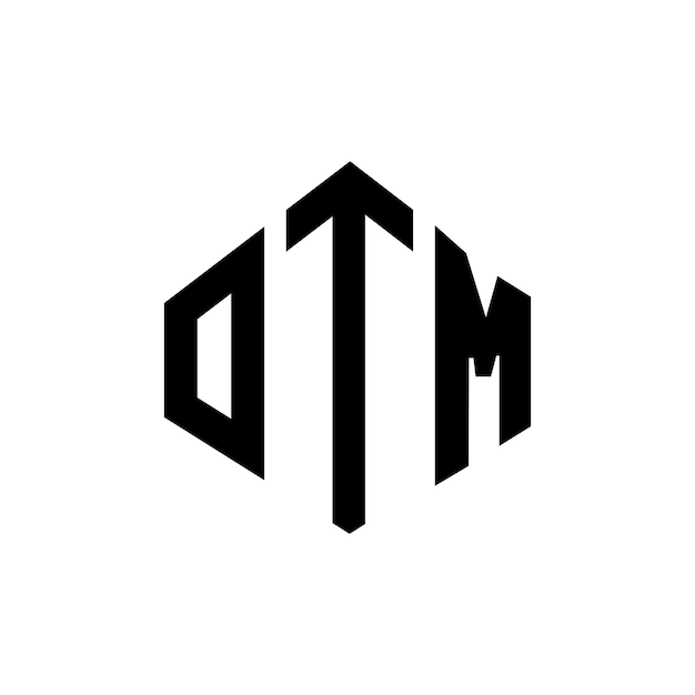 Diseño de logotipo de letra de OTM con forma de polígono OTM diseño de logotipo en forma de póligono y cubo OTM hexágono modelo de logotipo vectorial colores blanco y negro OTM monograma negocio y logotipo de bienes raíces