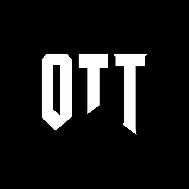 Diseño de logotipo de letra OTT para una empresa de tecnología Diseño del logotipo OTT Combinación de colores blanco y negro Logotipo OTT Vector Diseño OTT Icono OTT Alfabeto OTT Tipo de logotipo Diseño