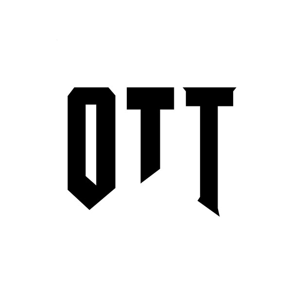 Diseño de logotipo de letra OTT para una empresa de tecnología Diseño del logotipo OTT Combinación de colores blanco y negro Logotipo OTT Vector Diseño OTT Icono OTT Alfabeto OTT Tipo de logotipo Diseño