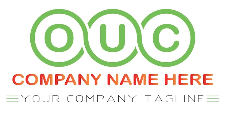 Vector diseño de logotipo de letra ouc