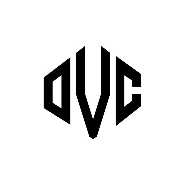 Diseño de logotipo de letra OVC con forma de polígono OVC polígono y forma de cubo diseño de logotipo OVC hexágono patrón de logotipo vectorial colores blanco y negro OVC monograma de negocios y logotipo de bienes raíces