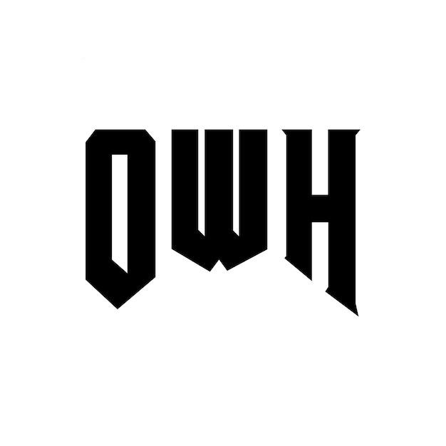 Diseño de logotipo de letra OWH para una empresa de tecnología Diseño del logotipo OWH combinación de colores blanco y negro OWH logotipo Vector OWH diseño OWH icono OWH alfabeto OWH tipografía diseño del logotipo