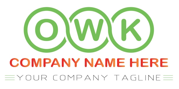 Diseño de logotipo de letra OWK