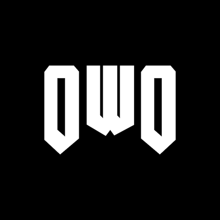 Vector diseño de logotipo de letra owo para la compañía de tecnología owo diseño de logotipo combinación de colores blanco y negro owo logotipo owo vector owo diseño owo icono owo alfabeto owo tipografía diseño del logotipo