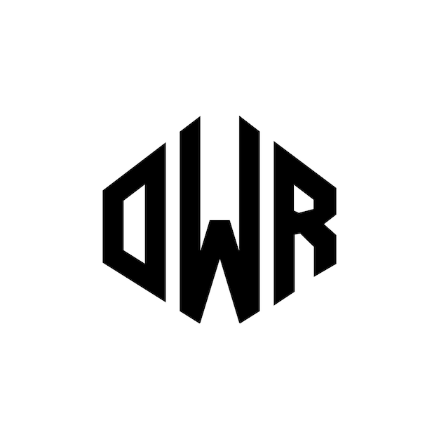 Diseño de logotipo de letra OWR con forma de polígono OWR diseño de logotipo en forma de póligono y cubo OWR plantilla de logotipo vectorial hexágono OWR colores blanco y negro OWR monograma de negocios y logotipo inmobiliario