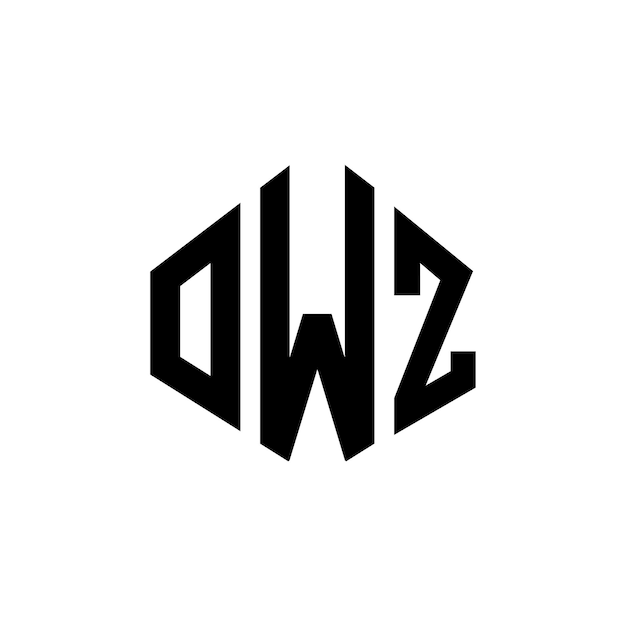 Diseño de logotipo de letra OWZ con forma de polígono OWZ diseño de logotipo en forma de póligono y cubo OWZ hexágono plantilla de logotipo vectorial colores blanco y negro OWZ monograma de negocios y logotipo inmobiliario