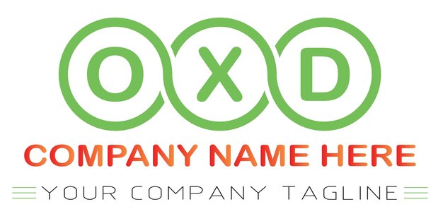 Diseño de logotipo de letra OXD