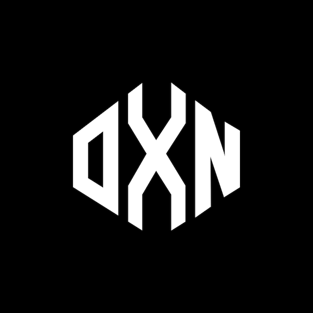 Diseño del logotipo de la letra OXN con forma de polígono OXN poligono y forma de cubo diseño del logotipo OXN hexágono patrón del logotipo vectorial colores blanco y negro OXN monograma logotipo de negocios e inmobiliario