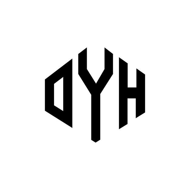 Diseño de logotipo de letra OYH con forma de polígono OYH polígono y forma de cubo diseño de logotipo OYH hexágono patrón de logotipo vectorial colores blanco y negro OYH monograma logotipo de negocios e inmobiliario
