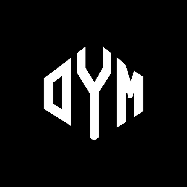 Diseño de logotipo de letra OYM con forma de polígono OYM diseño de logotipo en forma de póligono y cubo OYM plantilla de logotipo vectorial hexágono colores blanco y negro OYM monograma de negocios y logotipo inmobiliario