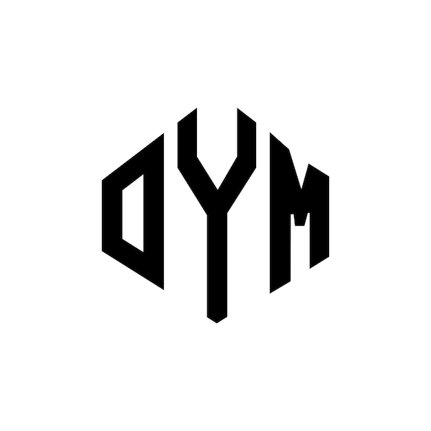 Diseño de logotipo de letra OYM con forma de polígono OYM diseño de logotipo en forma de póligono y cubo OYM plantilla de logotipo vectorial hexágono colores blanco y negro OYM monograma de negocios y logotipo inmobiliario