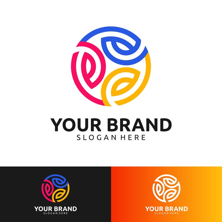 Vector diseño del logotipo de la letra p del círculo