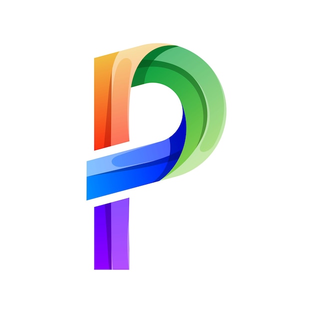 diseño del logotipo de la letra P colorida