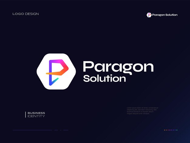 Diseño de logotipo de letra P creativo y colorido con estilo líquido adecuado para el logotipo de negocios y tecnología