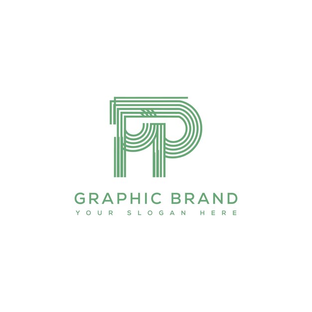 Diseño del logotipo de la letra P para un diseño gráfico