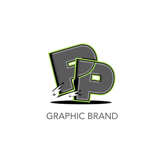 Vector diseño del logotipo de la letra p para un diseño gráfico