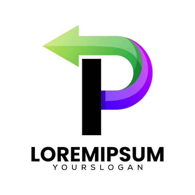 Vector diseño del logotipo de la letra p invest