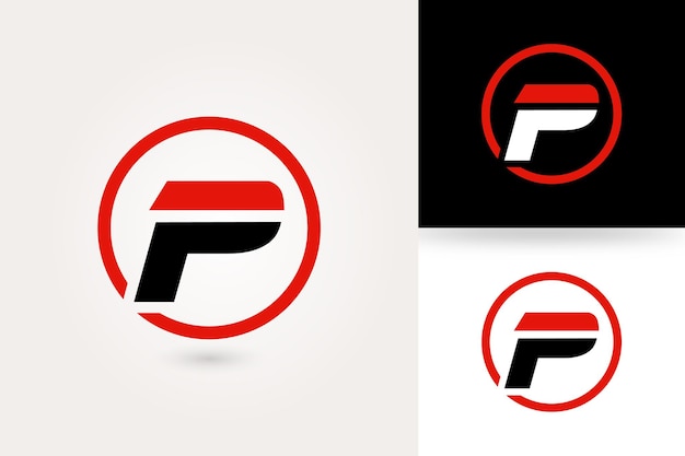 Diseño de logotipo de letra P con plantilla de círculo