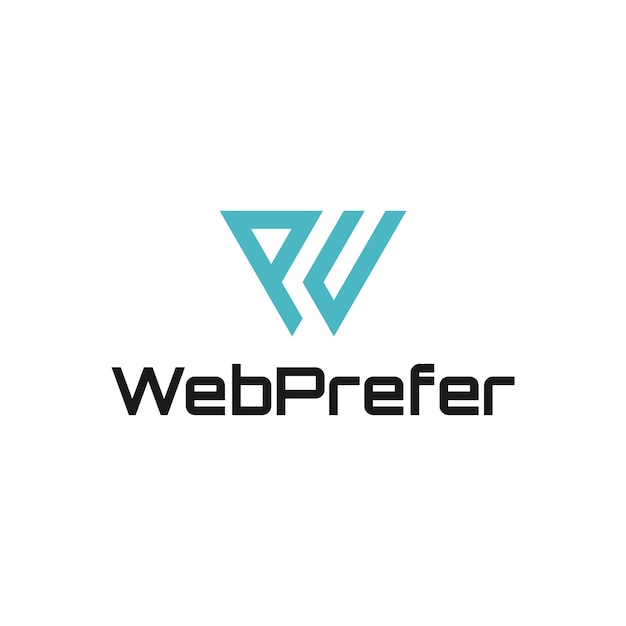 Diseño de logotipo de letra P y W