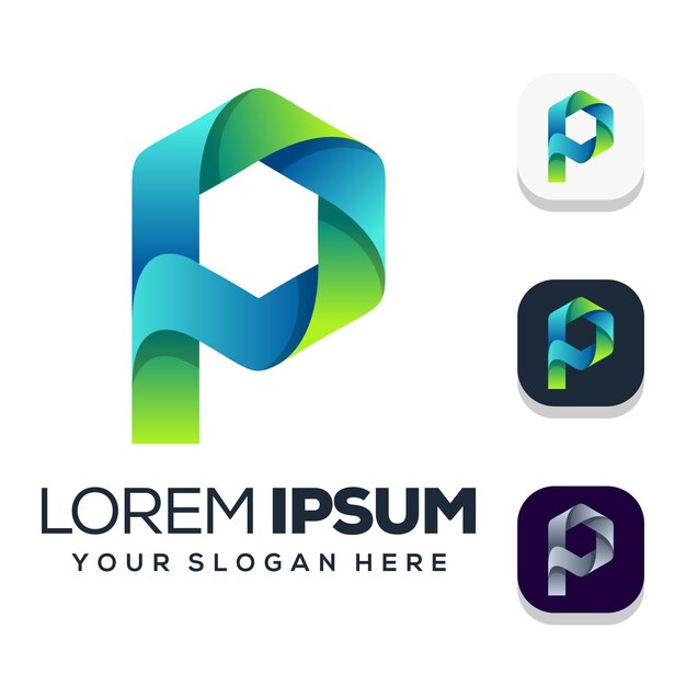 Diseño de logotipo letra p