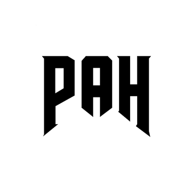 Diseño de logotipo de letra PAH para una empresa de tecnología Diseño del logotipo PAH Combinación de colores blanco y negro PAH Logotipo PAH Vector PAH Diseño del icono PAH Alfabeto PAH Tipo de diseño del logotipo