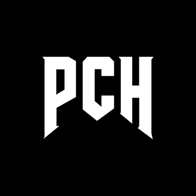 Diseño de logotipo de letra PCH para una empresa de tecnología Diseño de Logotipo PCH combinación de colores blanco y negro PCH logotipo PCH vector PCH diseño icono PCH alfabeto PCH tipografía diseño de logotipo