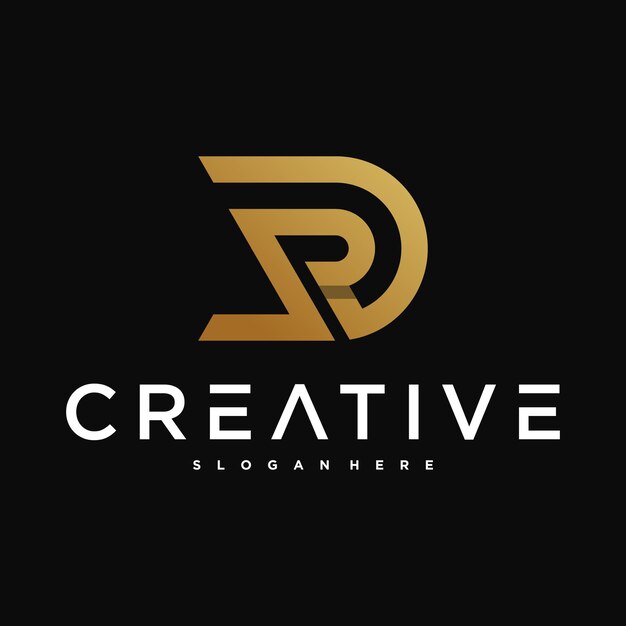 Diseño del logotipo de la letra PD con estilo moderno Preamium Vector
